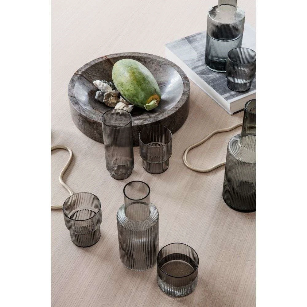 Ripple Long Drink Glasses Set Of 4 Smoked Grey - Ferm LIVING - Koop Online 4 Ripple Long Drink Glasses Set Of 4 Smoked Grey - Ferm LIVING - Koop Online - Afbeelding 2