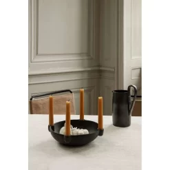 Bowl Candle Holder L Ceramic Dark Grey - Ferm LIVING - Koop Online -Kortingswinkel voor woondecoratie 57047232712774