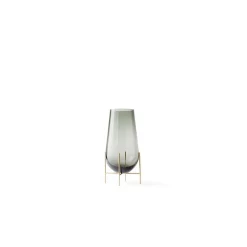 Echasse Vase Small Smoke/Brushed Brass - Menu - Koop Online