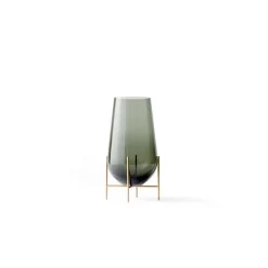 Echasse Vase Medium Smoke/Brushed Brass - Menu - Koop Online