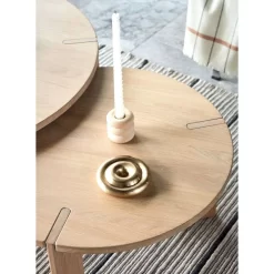 Savi Solid Brushed Brass Candleholder Low - OYOY Living Design - Koop Online -Kortingswinkel voor woondecoratie 5712195050818brushedbrasslow4