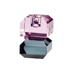 Gem Candlestick Small Smoked/Pink - Hübsch - Koop Online