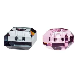 Gem Candlesticks 2 Pcs. Pink/Smoked - Hübsch - Koop Online
