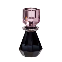 Gem Candlestick Medium Pink/Smoked - Hübsch - Koop Online