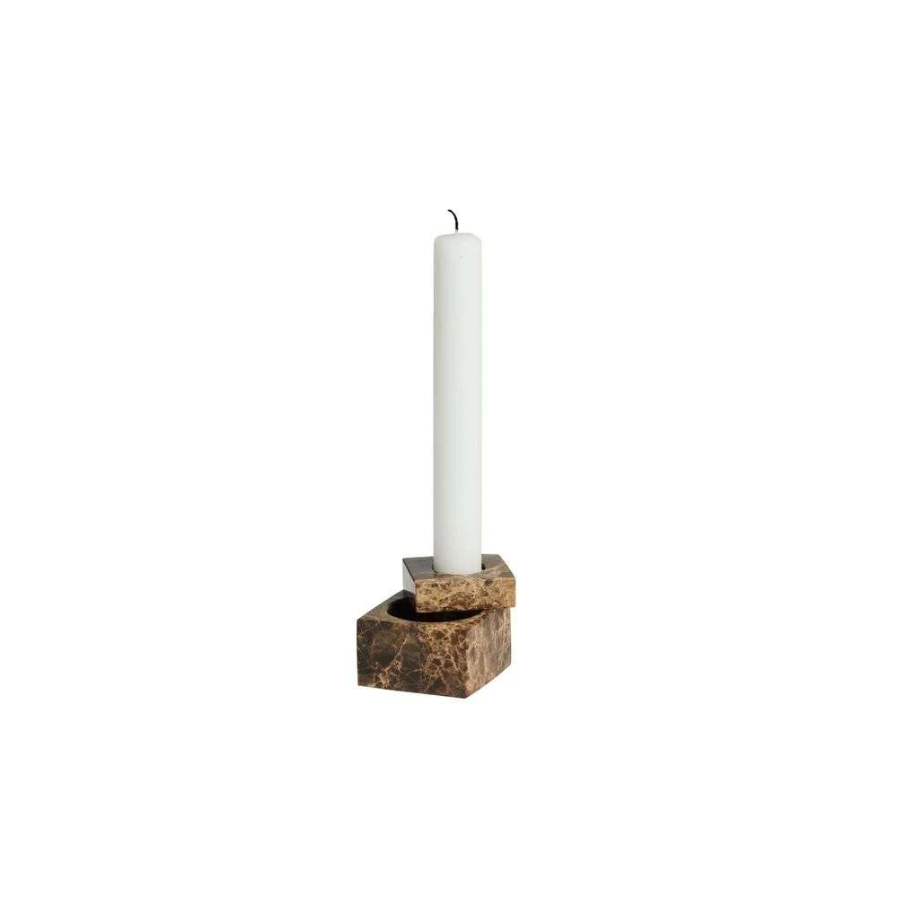 Jeu De Dés 1 Candle Holder Brown Marble - Woud - Koop Online 4 Jeu De Dés 1 Candle Holder Brown Marble - Woud - Koop Online - Afbeelding 2