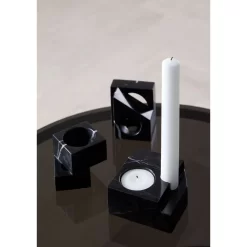 Jeu De Dés 2 Candle Holder Black Marble - Woud - Koop Online -Kortingswinkel voor woondecoratie 57128000287204