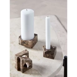 Jeu De Dés 3 Candle Holder Green Marble - Woud - Koop Online -Kortingswinkel voor woondecoratie 57128000287755