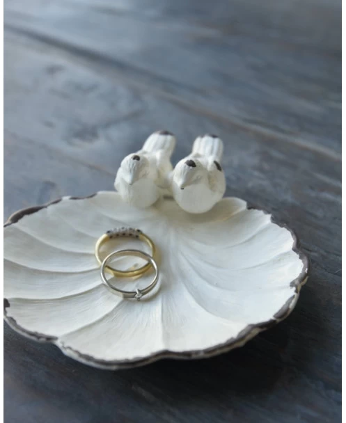 Antiek Wit Schaaltje Met Twee Vogeltjes 3 Antiek Wit Schaaltje Met Twee Vogeltjes