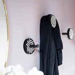 Wandkapstok In Essenhout Met Decoratie-inleg 2 Stuks - Lemme -Kortingswinkel voor woondecoratie appendiabiti a muro in legno di frassino nero con intarsi 2 pezzi lemme 10