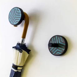 Wandkapstok In Essenhout Met Decoratie-inleg 2 Stuks - Lemme -Kortingswinkel voor woondecoratie appendiabiti a muro in legno di frassino nero con intarsi 2 pezzi lemme 4