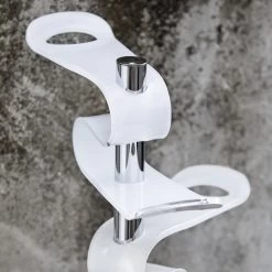 Kapstok In Staal En Gebogen Haken In Wit Acryl - Makete -Kortingswinkel voor woondecoratie appendiabiti a terra in acciaio e ganci curvi in acrilico bianco makete 3