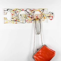 Gekleurde Plexiglas Muurhanger Met 2 Haken 3 Stuks - Fratack -Kortingswinkel voor woondecoratie appendiabiti da muro colorato in plexiglass design doppio 3 pezzi fratack 15