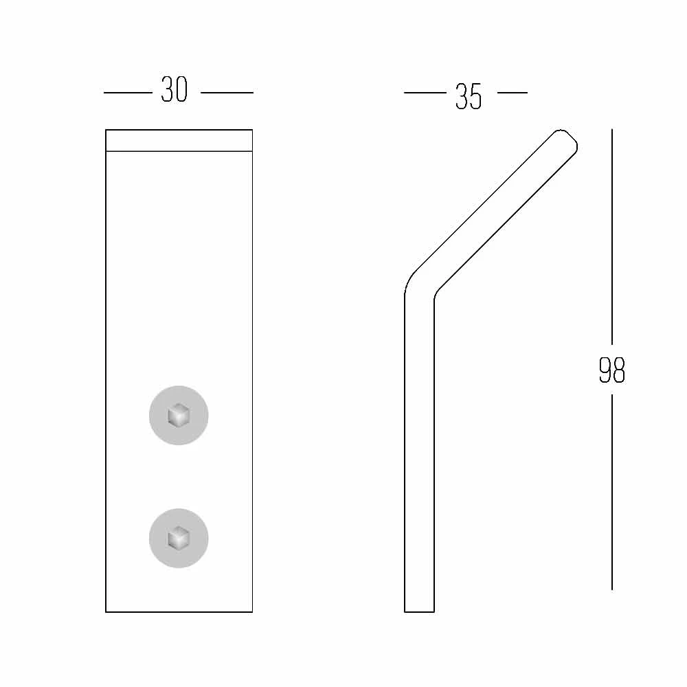 Witte Corian Wandkapstok Met Schroeven, 3-delig Ontwerp - Appiccio 6 Witte Corian Wandkapstok Met Schroeven, 3-delig Ontwerp - Appiccio - Afbeelding 4