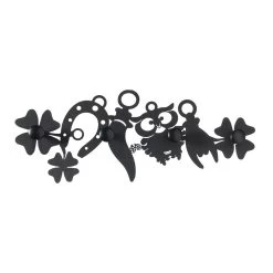 Design Ijzeren Wandkleerhanger Met Geluksbedels - Tibio -Kortingswinkel voor woondecoratie appendiabiti da parete in ferro design con decori portafortuna tibio 2