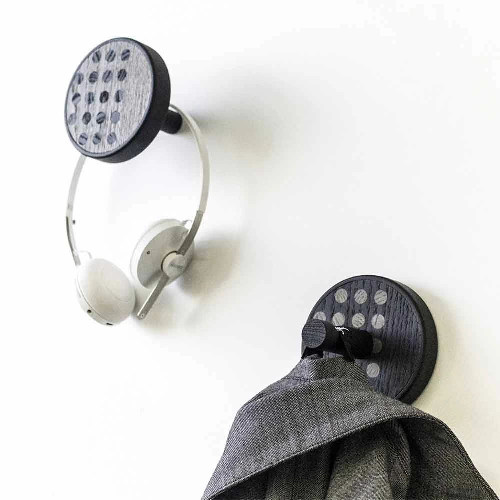 Wandkapstok In Essenhout Met Polkadot-inleg 2 Stuks - Quatto 11 Wandkapstok In Essenhout Met Polkadot-inleg 2 Stuks - Quatto - Afbeelding 9