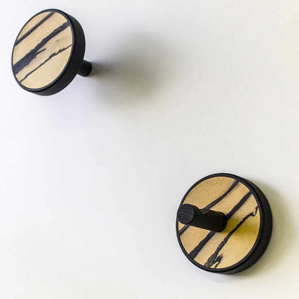 Wandkleerhanger In Kostbaar Licht Ebbenhout 2 Stuks - Casimiro 3 Wandkleerhanger In Kostbaar Licht Ebbenhout 2 Stuks - Casimiro