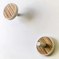 Wandkapstok In Kostbaar Natuurlijk Zebranohout 2 Stuks - Casimiro