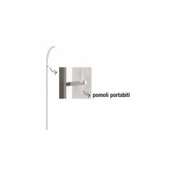 Metalen Wandkleerhanger Met 2 Haken En Ledlamp Made In Italy - Osmio -Kortingswinkel voor woondecoratie appendiabiti da parete in metallo con 2 ganci e luce led made in italy osmio 5