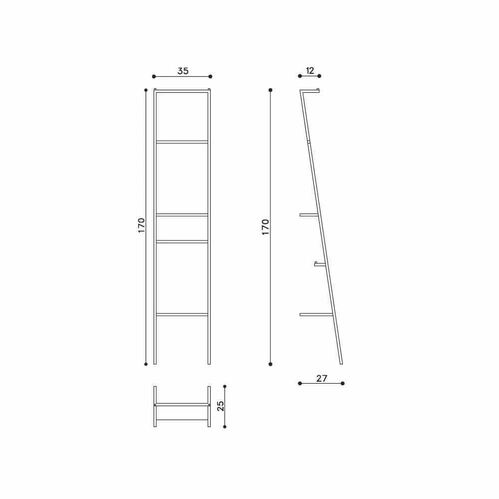 Witte Of Gekleurde Modern Design Ladder Kleerhanger - Caloina 7 Witte Of Gekleurde Modern Design Ladder Kleerhanger - Caloina - Afbeelding 5