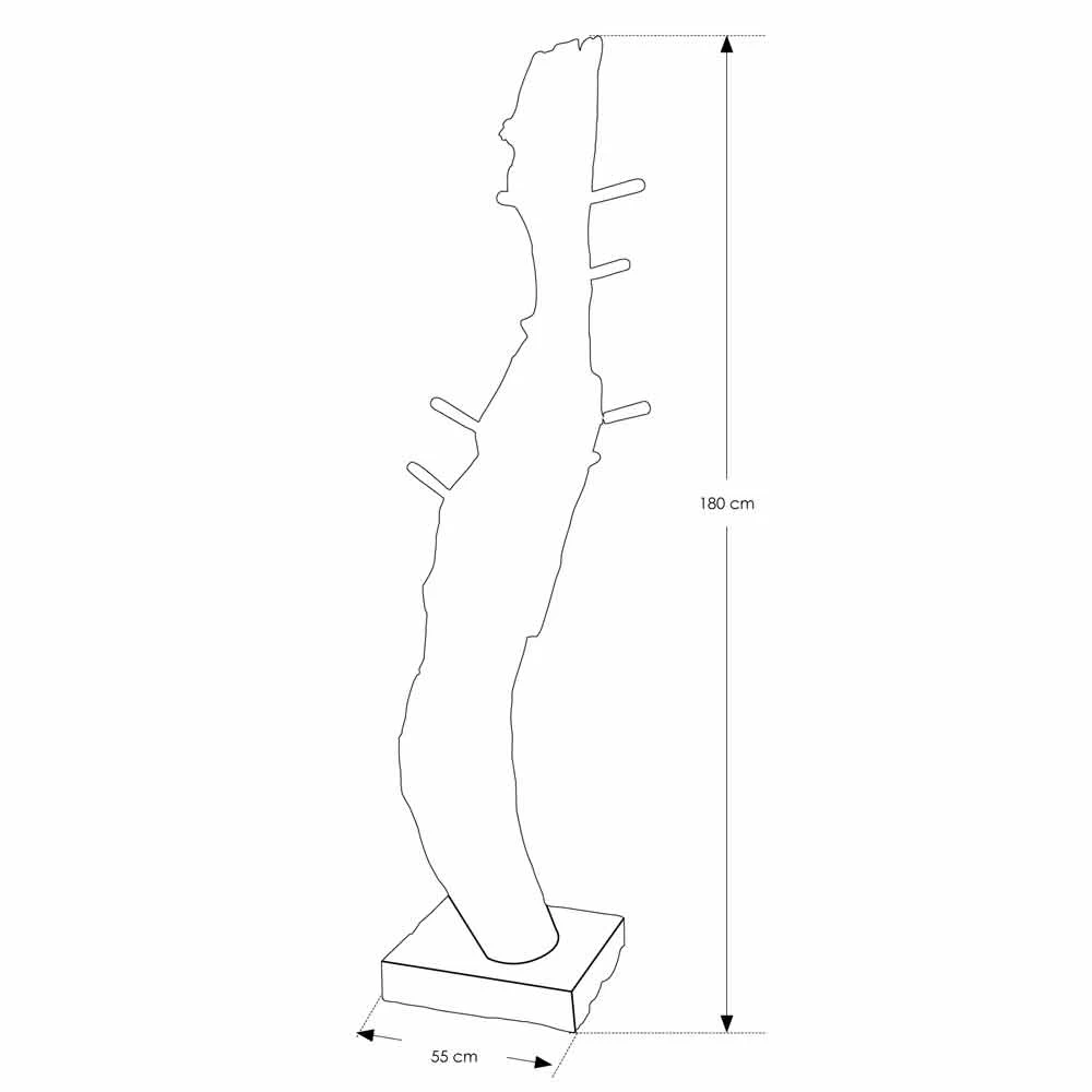 Kapstok Met Structuur En Pinnen In Massief Teak - Fir 8 Kapstok Met Structuur En Pinnen In Massief Teak - Fir - Afbeelding 6