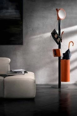 Modern Design Vloer Kapstok In Made Italy Geregenereerd Leer - Ercole -Kortingswinkel voor woondecoratie appendiabiti da terra di moderno design in cuoio rigenerato made italy ercole 11