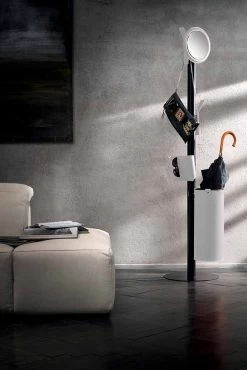 Modern Design Vloer Kapstok In Made Italy Geregenereerd Leer - Ercole -Kortingswinkel voor woondecoratie appendiabiti da terra di moderno design in cuoio rigenerato made italy ercole 5