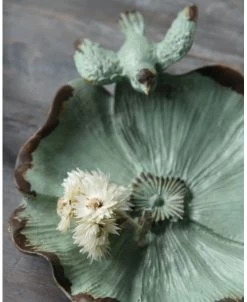 Bloemvorm Antiek Turkoois Schaaltje Met Vogeltje -Kortingswinkel voor woondecoratie bloemvorm antiek turkoois schaaltje met vogeltje 3