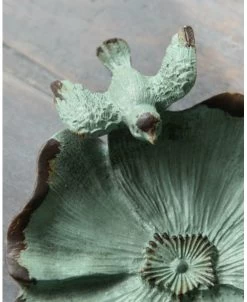 Bloemvorm Antiek Turkoois Schaaltje Met Vogeltje -Kortingswinkel voor woondecoratie bloemvorm antiek turkoois schaaltje met vogeltje 4