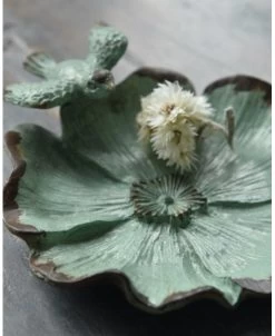 Bloemvorm Antiek Turkoois Schaaltje Met Vogeltje -Kortingswinkel voor woondecoratie bloemvorm antiek turkoois schaaltje met vogeltje 5