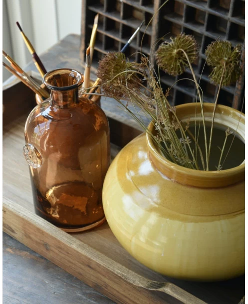 Bolle Handgemaakte Pot In Oud Oker Bruine Tinten, Unique IB Laursen 4 Bolle Handgemaakte Pot In Oud Oker Bruine Tinten, Unique IB Laursen - Afbeelding 2