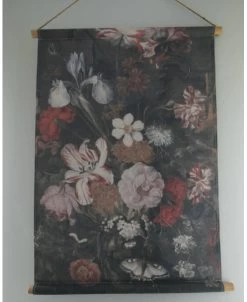 Brocante Wanddoek Met Bloemen
