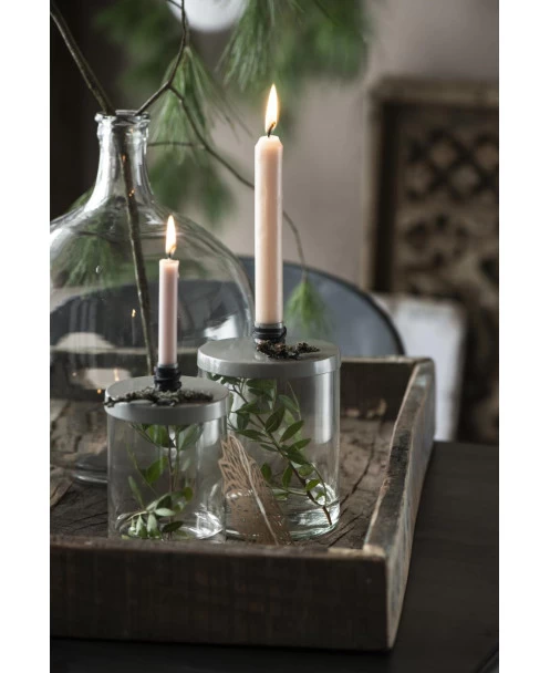 Glazen Pot Met Grijs Metalen Kaarsen Inzet, IB Laursen 6 Glazen Pot Met Grijs Metalen Kaarsen Inzet, IB Laursen - Afbeelding 4
