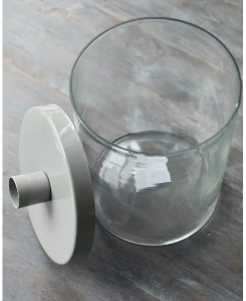 Glazen Pot Met Grijs Metalen Kaarsen Inzet, IB Laursen 9 Glazen Pot Met Grijs Metalen Kaarsen Inzet, IB Laursen - Afbeelding 7