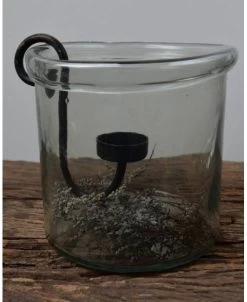 Glazen Vaas Met Glas Gevouwen Rand