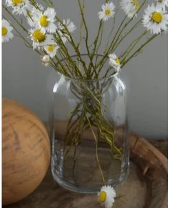 Glazen Vaas/windlicht Met Facet Stroken