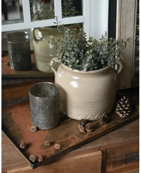 Gres Pot Met Patroon In Onderrand En Oren, IB Laursen 6 Gres Pot Met Patroon In Onderrand En Oren, IB Laursen - Afbeelding 4