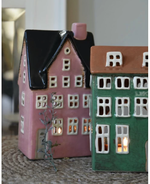 Groen Pakhuis Nyhavn Theelicht Met Lichte Ramen En Dakkapellen, IB Laursen 4 Groen Pakhuis Nyhavn Theelicht Met Lichte Ramen En Dakkapellen, IB Laursen - Afbeelding 2