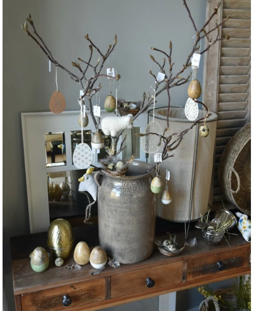 Groot Antiek-look Goud Kleurig Ei Met Reliëf, IB Laursen 4 Groot Antiek-look Goud Kleurig Ei Met Reliëf, IB Laursen - Afbeelding 2