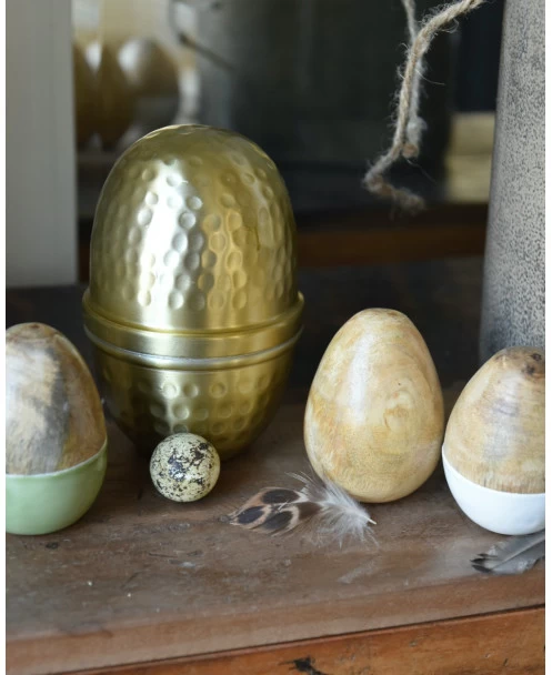 Groot Antiek-look Goud Kleurig Ei Met Reliëf, IB Laursen 5 Groot Antiek-look Goud Kleurig Ei Met Reliëf, IB Laursen - Afbeelding 3