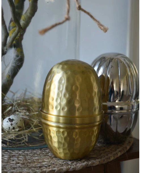 Groot Antiek-look Goud Kleurig Ei Met Reliëf, IB Laursen 6 Groot Antiek-look Goud Kleurig Ei Met Reliëf, IB Laursen - Afbeelding 4