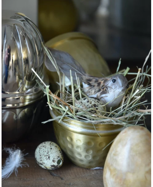 Groot Antiek-look Goud Kleurig Ei Met Reliëf, IB Laursen 8 Groot Antiek-look Goud Kleurig Ei Met Reliëf, IB Laursen - Afbeelding 6