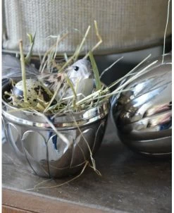 Groot Antiek-look Zilver Kleurig Ei Met Reliëf, IB Laursen