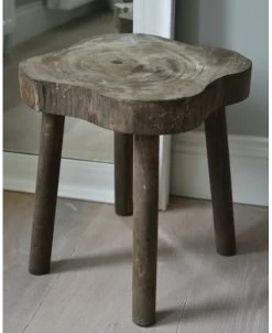 Houten Kruk Met Golvend Blad