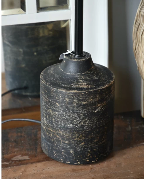 Houten Lampenvoet In Antiek Zwart 4 Houten Lampenvoet In Antiek Zwart - Afbeelding 2