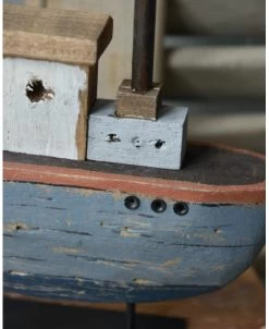 Houten Schip Op Metalen Standaard Handgeschilderd Blauw Groot, IB Laursen -Kortingswinkel voor woondecoratie houten schip op metalen standaard handgeschilderd blauw groot ib laursen 3