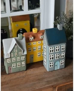 Keramiek Theelicht Huis Nyhavn In Zee Blauw, IB Laursen -Kortingswinkel voor woondecoratie keramiek theelicht pakhuis nyhavn in zee blauw ib laursen 2