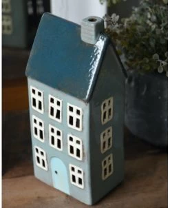 Keramiek Theelicht Huis Nyhavn In Zee Blauw, IB Laursen