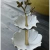 Kleine Etagere Bloem In Antiek Wit En Goud, Sieraden/bonbon Schaaltje -Kortingswinkel voor woondecoratie kleine etagere bloem in antiek wit en goud sieradenbonbon schaaltje