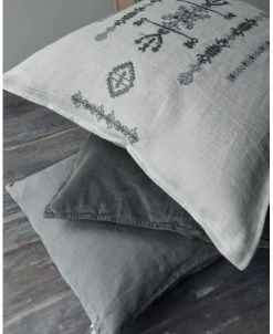 Kussen Hoes Linnenlook Met Grijs Borduursel, IB Laursen 15 Kussen Hoes Linnenlook Met Grijs Borduursel, IB Laursen -Kortingswinkel voor woondecoratie kussenhoes linnenlook met grijs borduursel ib laursen 5