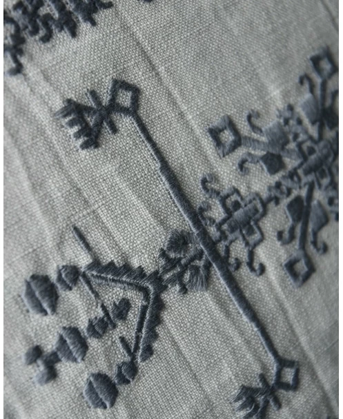 Kussen Hoes Linnenlook Met Grijs Borduursel, IB Laursen 9 Kussen Hoes Linnenlook Met Grijs Borduursel, IB Laursen - Afbeelding 7